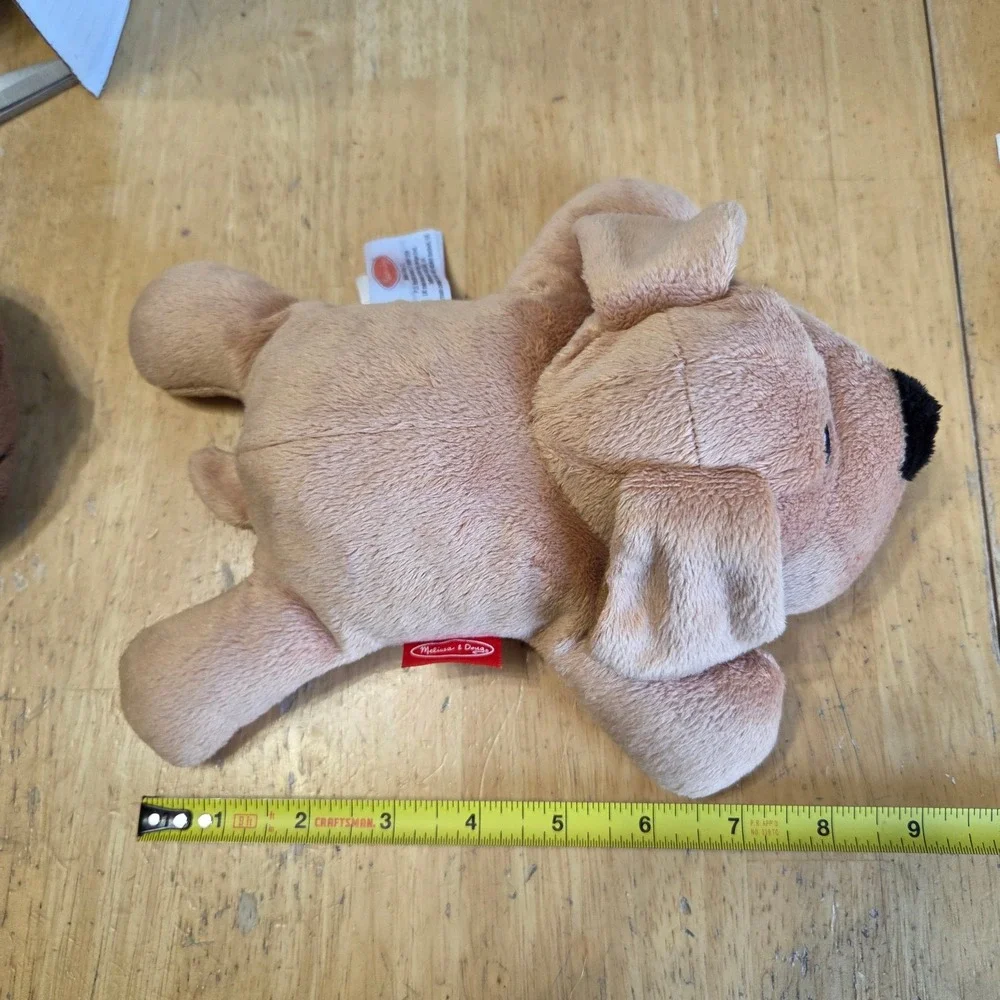 Melissa and Doug Lot of 5 Plush Puppy Dog Stuffed Animal Floppy Toy Brown 9 inch